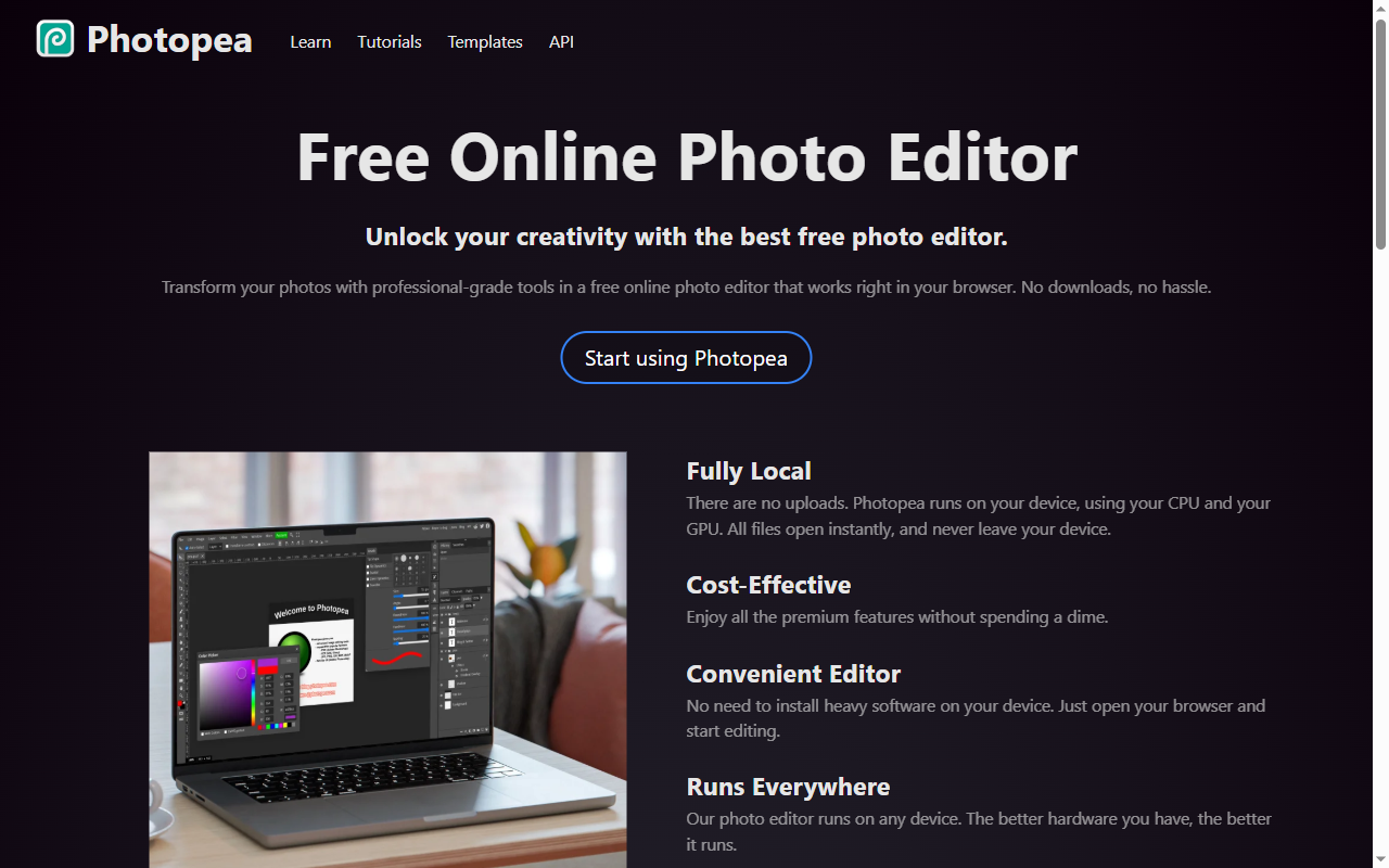 Photopea | 在线图片编辑器 截图